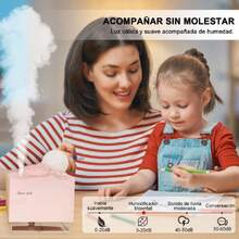 Humidificador en Forma de Caída Luna, con 2 Modos de Humidificación Silenciosa. Humidificador en Forma de Caída Luna con Luz Nocturna, Conexión USB, Función de Lámpara Luna 3D (Rosa),37293739 - Tipo de Enchufe A Japonés (100V) - Ver 6