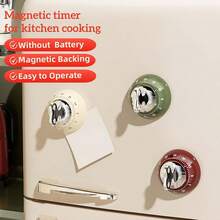 1个磁性机械厨房定时器 - 60分钟倒计时定时器，无需电池，适用于烹饪、烘焙、课堂、学习和办公桌使用