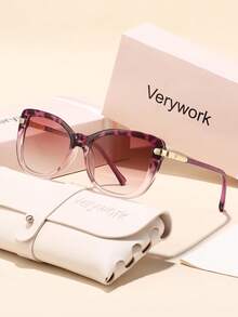 نظارة شمسية عصرية بعدسة على شكل عين القطة ذات طبعة الفهد والتدرج اللوني، تصميم علامة تجارية عالية الجودة مناسبة للخروج والسفر والتخييم والشاطئ والعطلات الصيفية والحفلات الموسيقية، إكسسوار أنيق وأنيق - متعدد الألوان - مشاهدة 9