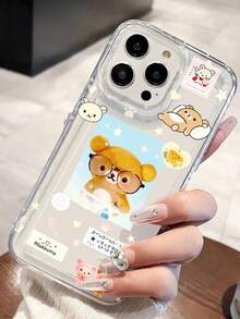 [Local Dilivery]2pc Cute Rilakkuma Cartoon Phone Suitable 17, 16e, 16, 15, 14, 13, 12, 11 Pro, XR XS X & 8 Plus - Shockproof Soft TPU Back Cover, Phone Cover Cute, Cute Phone Accessories, Rectangle Phone, Animal Phone, Charging, Playful Accessory, Kawaii Design, Lightweight Cover, Durable Material, Kawaii Lovers, Anime Fans - 12 - 查看 3