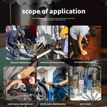 12pcs Stepped Drill Bit Set, Titanium Coated Cast Iron Cutter 4-20 4-12 3-12mm Pagoda Stepped Drill, 3mm 6mm 8mm Serrated Drill, Metric Thread Taps For Screws, Drilling And Tapping, Suitable For Woodworking And Metal, Titanium Alloy Drill Bits And Tap Set, Metric Thread M10 Tap, Hex Shank Manual Repair Tools, Suitable For Handwork, Factory, Workshop, DIY From WorkMate Tools - Multicolor - View 3