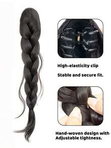 16 Inch Wig Braid, Fishtail Braid, Low Tie, Slouchy Temperament, Clip-On Twist Braid, Long Braid, Braided Wig Braid, Ponytail - Multicolor - View 4