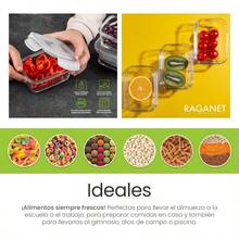 Set contenedores herméticos vidrio tapas alta calidad capacidades variadas almacenamiento alimentos 5 piezas diseño práctico - 5 contenedores - Ver 2