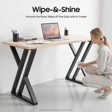 Heavy Duty X-Shaped Metal Table Legs Set Of 2, Adjustable Rubber Pads, 661 Lbs Capacity, Easy Install, Modern Industrial Design For DIY Tables & Furniture - Black - View 5