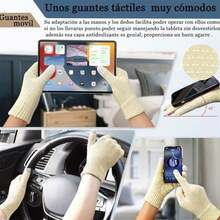 Gorra y Bufanda Set Invierno 5 en 1, Gorros con Tejido de Punto, Guantes para Pantalla Tactiles, Cálida bufanda forrada y Calcetines*2, para Clima Frío Actividad al Aire Libre Esquiar Ciclismo, Unisex - Blanco - Ver 5