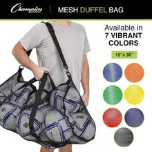 Champion Sports Mesh Duffle Bag with Zipper and Adjustable Shoulder Strap, 15" x 36" - Multipurpose, Oversized Gym Bag for Equipment, Sports Gear, Laundry - Breathable Mesh and Travel Bag - por defecto - Ver 4