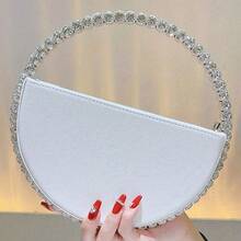 1 PC Evening Clutch Bag New Style Women's Inlaid Rhinestone Handbag Elegant Luxury Handbag Small Tote Bag Women's Bag - 白色 - 查看 7