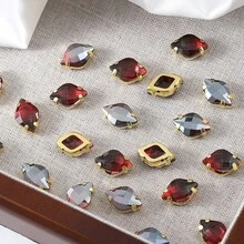 20-25pcs/Pack Gold Rhombus Flat Bottom High Quality Handmade Non-Hotmelt Crystal Nail Art Rhinestones Glitter 3D Decorations For DIY Enthusiasts - Glass Material - Suitable For Decoration - Multicolor - View 42