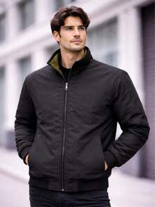 Men's Reversible Double-Sided Twill Jacket – 2 Colors In 1 | Premium Casual Style - 綠色 - 查看 2