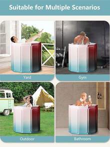 Adult Portable Foldable Bathtub Folding Bathtub Tub For Shower Soaking Hot SPA And Ice Bath Tub - Pink - View 9