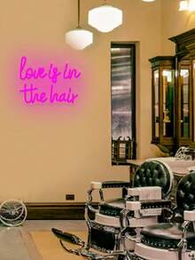1 Peça Placa de Néon para Salão de Beleza e Cabeleireiro, Decoração de Parede com Luz LED Multicolorida, Decoração de Arte de Parede para Salão de Cabeleireiro, Estúdio de Beleza, Loja, Quarto, Decoração de Barbearia - luz policromática - Visão 6