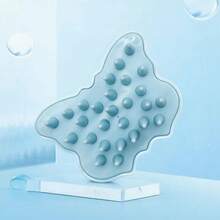 Peine de masaje con almohadilla de aire de material ABS con púas de goma suave redondeadas antidesgarro portátil para uso diario en casa y fuera multicolor morado azul rosa caqui - Azul - Ver 2