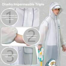 Impermeable para Lluvia,Impermeable para Lluvia Ciclismo de Reutilizable,Kit de Poncho para Lluvia de niño con Botas para Lluvia,para Exteriores,Ciclismo,Excursionismo y Uso Diario,37422731 - Verde Lima - Ver 2