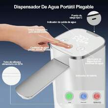 Dispensador de Agua Eléctrico, Dispensador de Agua Automatico, 3 Niveles de Salida de Agua, Pantalla TáCtil Inteligente, Doble Uso como Mesa y Cubo, Blanco,37424570 - Rojo violeta - Ver 2
