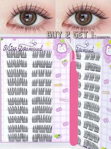 10 Rows Self-Adhesive Idol ACE False Eyelashes - Natural Fluffy K-Pop Style Reusable Lash Clusters No Glue No Remover Needed Individual Lash - CC - View 9