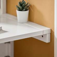 SoBuy 壁掛式折疊桌，廚房桌，兒童家具，筆記型電腦桌，餐桌，書桌，復古風格，尺寸約 60x26x40厘米（寬x高x深），吧台架，吧台桌，帶儲物功能的廚房吧台桌，餐桌，高腳桌，廚房折疊桌，壁掛式控制台桌，白色廚房吧台，廚房吧台家具，廚房吧台桌，廚房家具，廚房檯面，廚房桌，廚房吧台，站立式桌子，桌椅套裝，掛式折疊桌，壁桌，可折疊廚房板，餐廳吧台，站立式桌子，桌椅套裝，掛式折疊式桌，牆桌，可折疊的平面家具壁桌，可折疊廚房板 - 白色40T x 60B x 26H cm - 查看 8