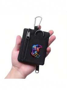 Game Controller Wallet - Inspired By Game Controller Design With Zipper Card Holder, Carabiner Clip, Neon Glow Effect, Minimalist Style - Lightweight And Durable, Nylon Material, Designed For Gamers And Tech Enthusiasts