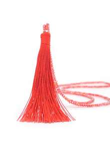 Colorful Crystal Beaded Tassel Necklace, Bohemian Style Fashion Necklace For Women - Multicolor - View 10