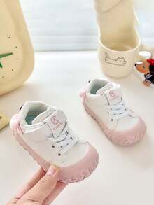 1 đôi giày thể thao cổ thấp thiết kế tối giản unisex, đế mềm chống trượt, chống đá, giày casual cho trẻ sơ sinh và trẻ nhỏ, giày chạy bộ thời trang đa năng cho trẻ em, phù hợp cho mọi mùa. - Hồng - Xem 6