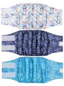 1件装可水洗公狗腹带 - 可水洗公狗腹部包裹带，小型犬尿布，适合幼犬 - 彩色 - 查看 10