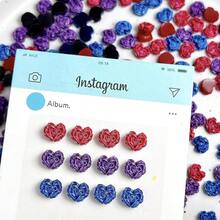 120Pcs Heart Nail Rhinestones Valentines Day Resin Heart Nail Charms For Nail Art 3 Color Love Nail Diamonds Flat Back Glitter Rose Hearts Nails Gems Red Blue Purple Hearts Nails Jewelry Nail Supplies,Purple - 紫色 - 查看 5