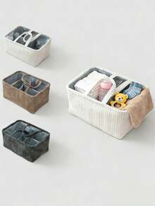 Duża torba na pieluchy z przegródkami, organizer dla mamy, mieści pieluchy i chusteczki, torba na pieluchy dla niemowląt (kolor podszewki losowy) - Wielokolorowe - Zobacz 1