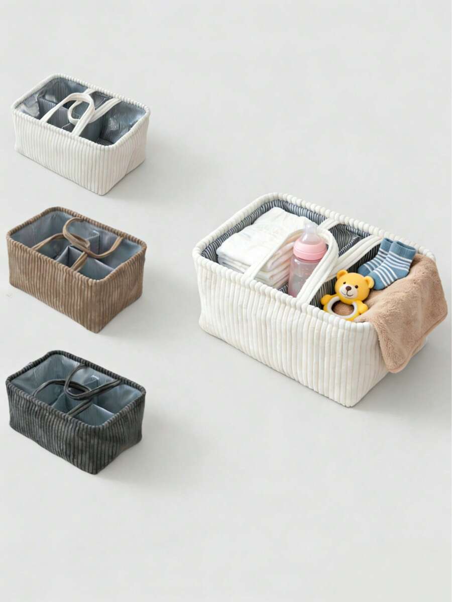 Duża torba na pieluchy z przegródkami, organizer dla mamy, mieści pieluchy i chusteczki, torba na pieluchy dla niemowląt (kolor podszewki losowy) - Wielokolorowe - Zobacz 1