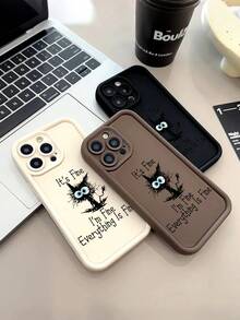 Funny Quote Sarcastic Pattern Minimal Phone Case Durable Protective For IPhone And Compatible With Samsung - Burgundy - View 4