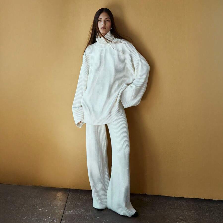 Women Sports Sweater Co-Ords - White - View 1