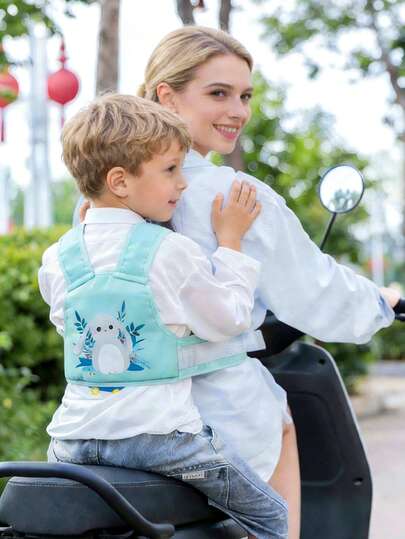 Kids' Electric Bike & Motorcycle Safety Harness Anti-Fall Protective Strap Adjustable Child Riding Belt for Daily Commutes & Outdoor Trips