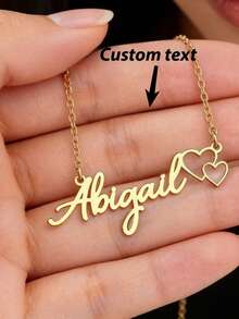 Customized Women's Double Heart Name Necklace - Stainless Steel Chain Engraved Jewelry, Elegant & Cute Holiday Gift, Perfect Gift For Your Loved One, Everyday Accessory - Multicolor - View 3