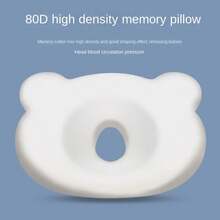 Almohada con forma de cabeza plana para bebé, antideflexión, espuma de memoria - Azul - Ver 4