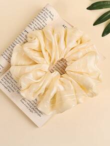 1pc Oversized Milky Yellow Chiffon Hair Scrunchie, Suitable For Women's Daily Headscarf Accessory, Comes With Gift Card, Ideal Gift For Parties And Everyday For Women ,Hair Tie Head Accessories - Multicolor - View 5