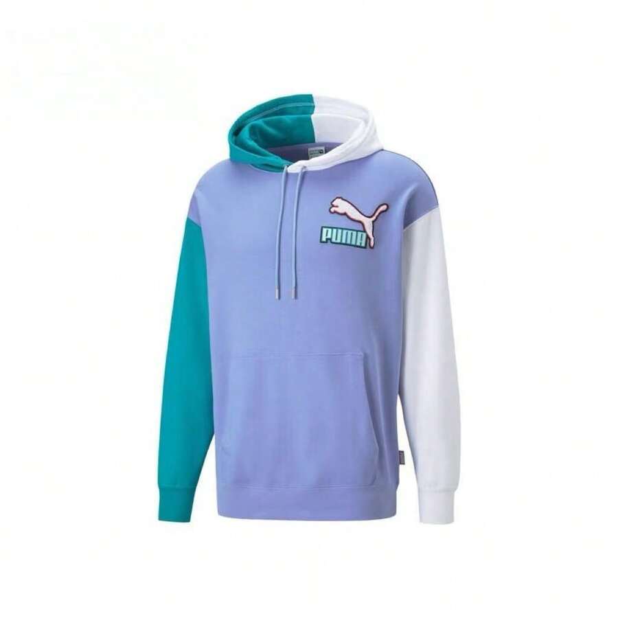 Hoodie Pullover Kasual Nyaman PUMA Pria untuk Olahraga dan Kebugaran - Mauve Purple - View 1