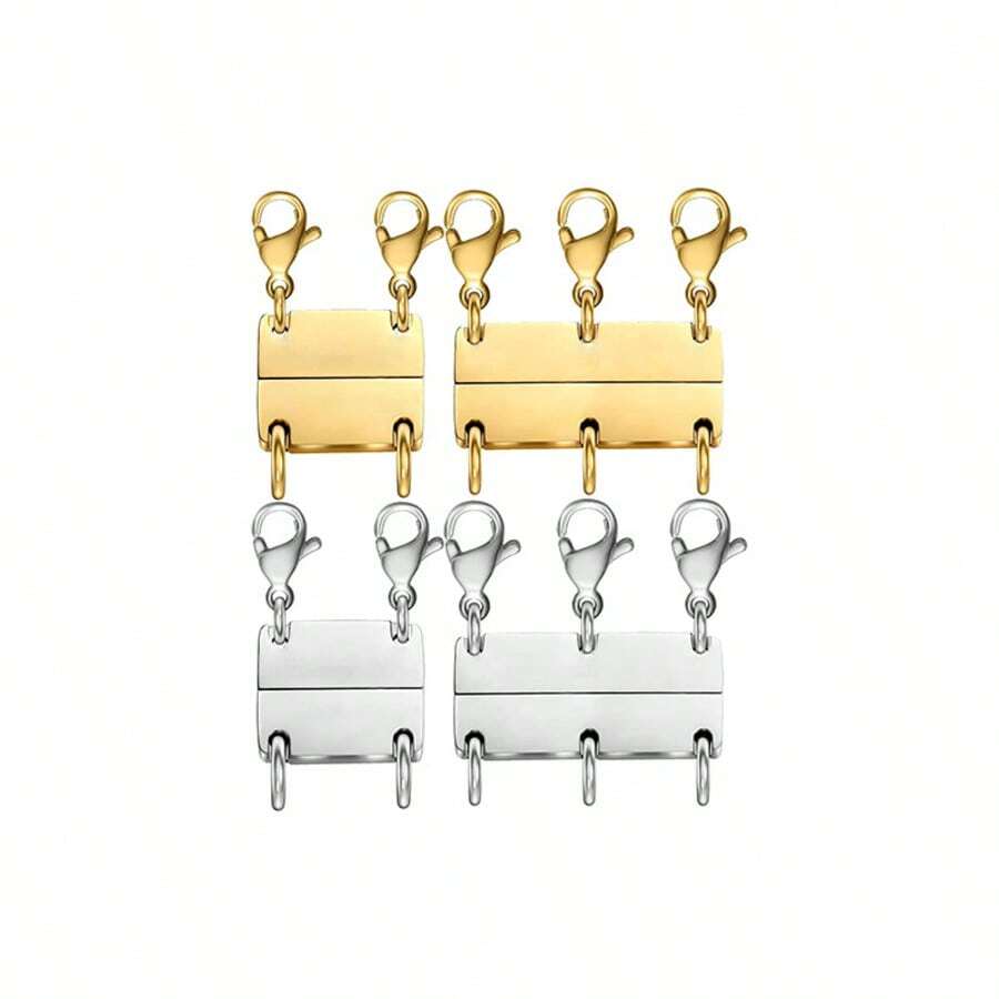 1 pieza Separador de collar magnético de múltiples capas, conector de joyería multicapa, tubo deslizante de cierre - Multicolor - Ver 1