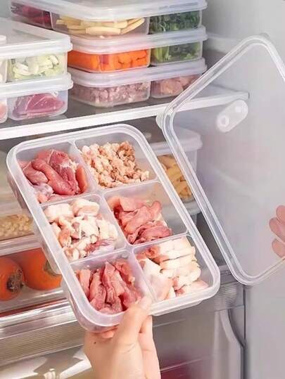 Bộ 1 hộp đựng thực phẩm đông lạnh/súp, chống rò rỉ, dùng được trong lò vi sóng, hộp nhựa vuông tái sử dụng đựng trái cây, rau củ, gạo, chuẩn bị bữa ăn, sắp xếp tủ lạnh và tủ đựng đồ ăn, chia khẩu phần ăn ở văn phòng và bữa trưa, dễ vệ sinh và có thể xếp chồng lên nhau.