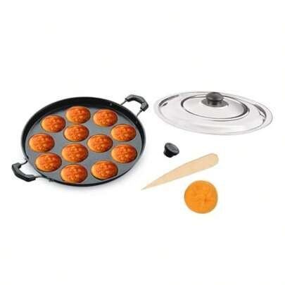 Non Stick M Panm Maker 12 Pits M Maker Nonstick M Pan  Chetty Paniyaram Pan Patra Tawa Non Stick