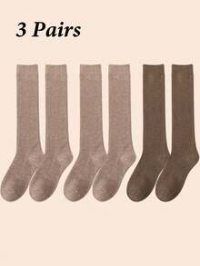 3 Pairs Men's Thick Thermal Thermal Lined Long Socks, Warm For Autumn/Winter - Multicolor - View 17