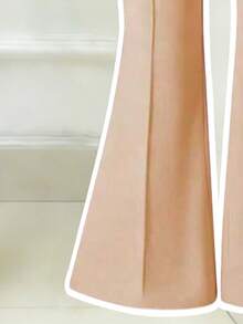 女童蝴蝶结印花圆领短袖上衣和喇叭裤套装 - 白色 - 查看 5
