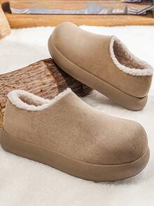 Thermal Lined Slip-On Shoes, Retro Style, Anti-Slip , Suitable For Home, Sports, Fashion & Warmth - Brown - View 11
