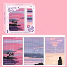 复古邮政和纸胶带，适用于剪贴簿、风景画DIY、工艺装饰贴纸 - 彩色 - 查看 15