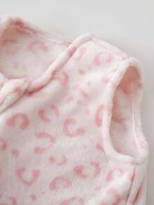 Newborn Baby Boys Girls Cozy Soft Sleeping Bags Infant Toddler Kids Sleeveless Pink Leopard Printed Cute Flannel Warm Sleep Sack - Multicolor - View 5