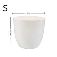 1pc Matte Stone-Like Planter Pot, Indoor Ceramic Flower Pot, Balcony Plant Pot, Home Decor, Large Capacity Plant Growing Pot, Room Decor Vase