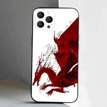 Funda de teléfono Dragon A-Age Inquisition compatible con  17,16,15,14,13,12,Pro,Max,Plus,E,SE4,Air,Mini, caja suave negra, cubierta compatible con funda de  17 pro max, funda de  17 pro, funda de  17, funda de  16 pro max - z4 - Ver 9