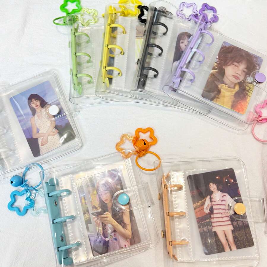 1pc A8 Single-Layer 10-Card Capacity 3-Inch Photo Card Holder Loose-Leaf Album, PVC Idol Photo Storage Album, Stargazing Photo Card Album, Student Stationery Photo Album, Minimalist Style DIY Photo Album Card Collection Flip Book