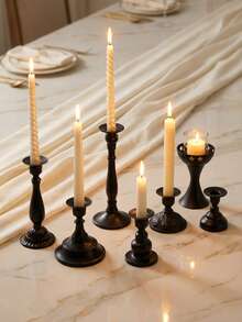 1个优雅铁艺烛台，适用于餐桌 - 复古中心装饰，装饰烛台 - 适用于婚礼、派对、活动、家居装饰、节日派对装饰