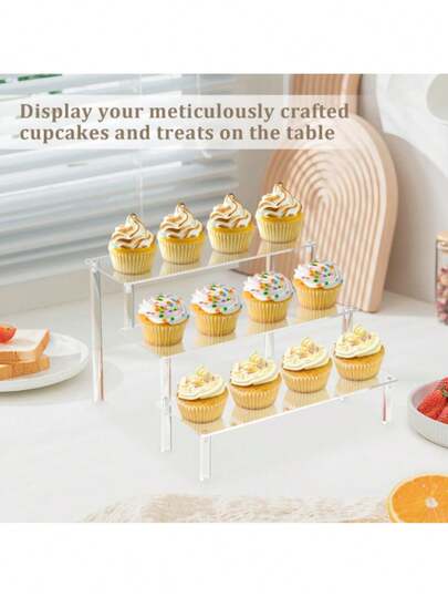 Transparent Display Rack, Single/Double/Triple/Quadruple Tier Trapezoid Display Rack, Antique Jewelry And Cosmetics Display Rack, Multi-Layer Transparent Display Rack, Perfume Display Rack, For Decoration And Display