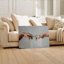 1pc Humorous Toilet - Paper - Themed Recreation Of The Creation Of Adam Framed Decor Room Hanging Wall Picture Decor For Home Gifts, Living Room, Bathroom, Bedroom, Kitchen Wall Art Decor Canvas Wall Art - 多色 - 查看 4
