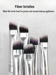 1pc Dual-Ended Angled Eyebrow Powder Brush, Spiral Lash Curler, Portable Makeup Brushes, Eyeshadow Brush, Eyebrow Grooming Brush - Multicolor - View 6