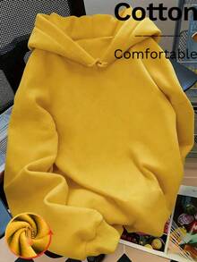 2026 Early Spring New Arrivals: Printed Back Sweatshirt, Women's Sweatshirt, Bright Orange, Simple Retro Y2K Print, Hooded Drawstring, Loose Fit, Comfortable Cotton Fabric, Versatile And Easy To Wear, Suitable For Shopping, Dates, And Daily Activities. Simple Letter Print Sweatshirt, Yellow Sweatshirt, Cotton Sweatshirt, New Spring/Summer Women's Sweatshirts, Floral Sweatshirt - Chrysanthemum Yellow - View 4